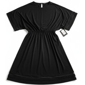 NWT JH Jessica Howard Black Kimono Sleeve Cocktail Blouson-Style Dress Sz 6